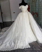 Sexy Sweetheart Lace Mermaid Wedding Dresses Removable Train