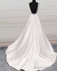 Sexy V Neck Open Back Wedding Dress Satin
