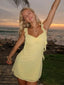 Sheath Chiffon V Neck Short Homecoming & Cocktail Dress with Ruffles