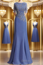 Sheath/Column Bateau Floor-Length Chiffon Mother of the Bride Dresses With Appliques Lace