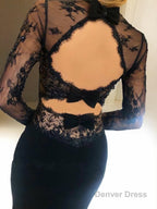 Sheath Column Square Sweep Train Stretch Crepe Prom Dresses With Lace