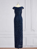 Sheath/Column V-neck Floor-Length Mother of the Bride Dresses With Ruffles