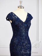 Sheath/Column V-neck Floor-Length Tulle Mother of the Bride Dresses With Appliques Lace