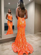 Sheath Column V Neck Sweep Train Prom Dresses