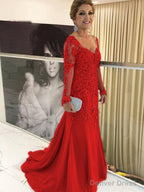 Sheath Column V Neck Sweep Train Tulle Mother of the Bride Dresses With Appliques Lace