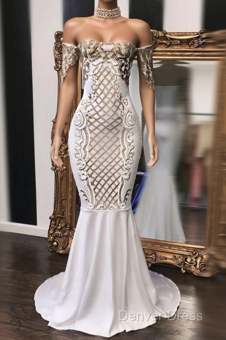 Sheath Long Mermaid Prom Dresses With Appliques Main image