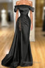 Sheath Off-The-Shoulder Long Sleeves Satin/Sequined Prom Dresses