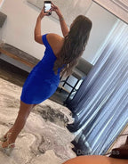Sheath Off the Shoulder Satin Homecoming Dresses