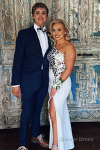 Sheath One Shoulder Cut Mirror Sequins Prom Dresses