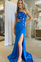 Sheath One Shoulder Cut Mirror Sequins Prom Dresses