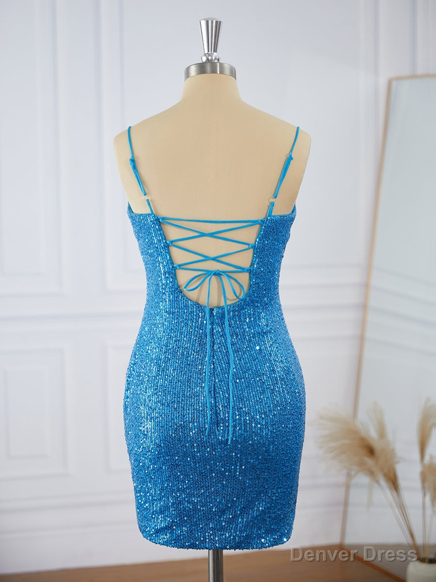 Sheath Spaghetti Straps Sequin Short/Mini Dress Secondary image