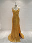 Sheath Spaghetti Straps Sequin Sweep Train Sequins Dresses