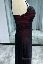 Sheath Spaghetti Straps Tulle Long Prom Dresses With Silt