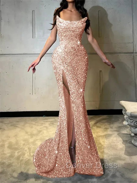 Sheath Straight Court Train Prom Dress