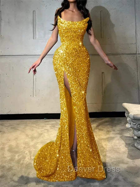 Sheath Straight Court Train Prom Dress