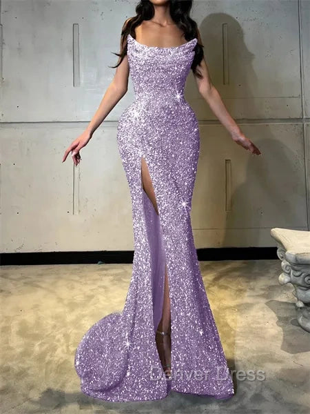 Sheath Straight Court Train Prom Dress