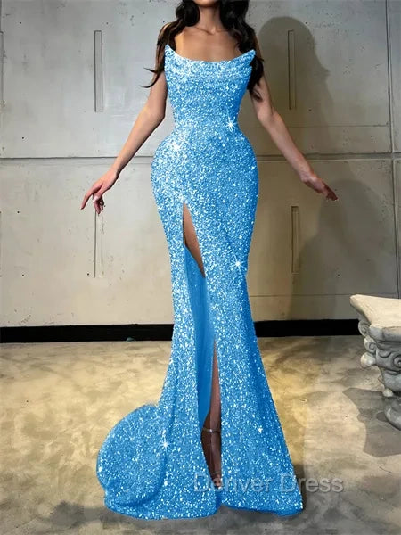 Sheath Straight Court Train Prom Dress