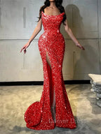 Sheath Straight Court Train Prom Dress