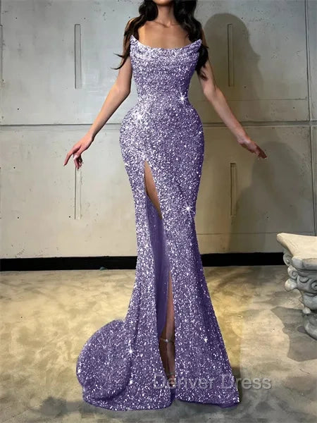 Sheath Straight Court Train Prom Dress