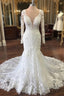 Sheath V Neck Floor Length Tulle Applique Wedding Dresses