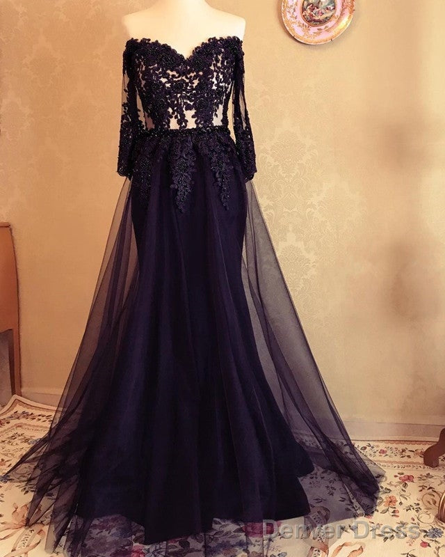 Sheer Corset Prom Dresses Mermaid Lace Sleeved Main image
