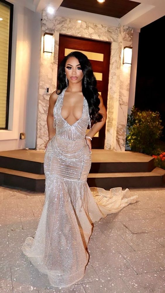 Shinning Mermaid Prom Dresses With Train