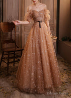 Shiny A Line sequins long Prom Dress