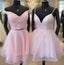 Shiny A-Line Short Pink Dress Homecoming Dress Birthday Dresses