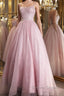 Shiny Backless Pink Sequins Long Prom Dress, Pink Prom Dresses, Sparkly Ball Gowns