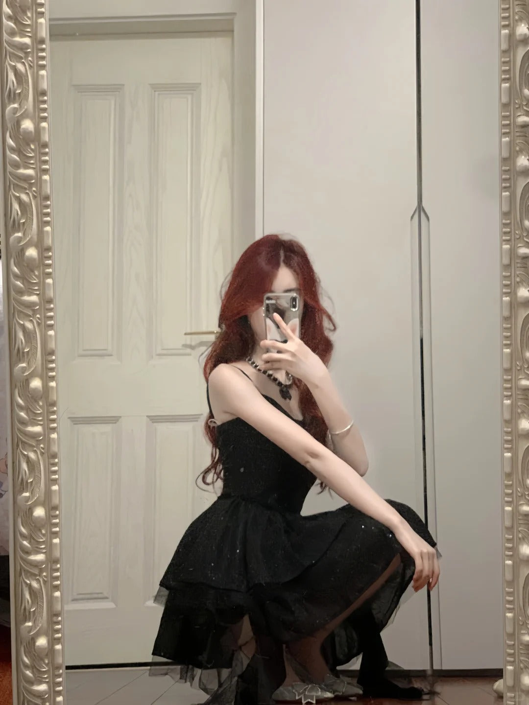 Shiny Black Spaghetti Strap Sequined Tulle Irregular Skirt 17Th Birthday Homecoming Dresses