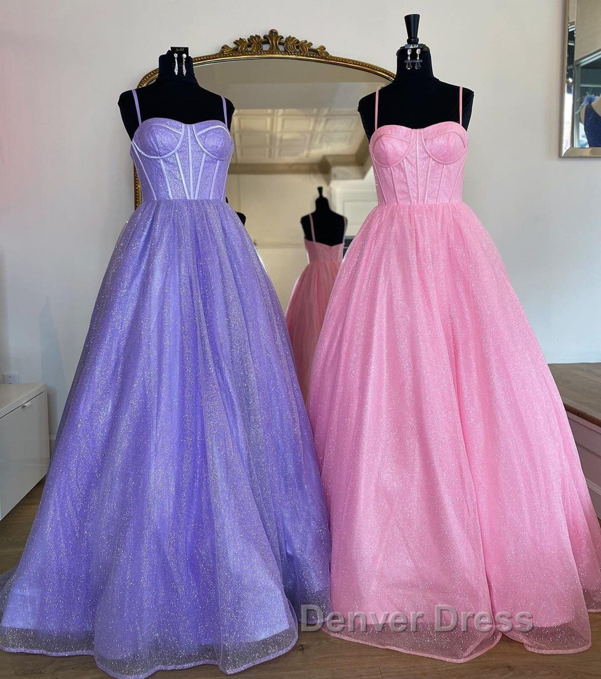 Shiny Purple Pink Long Prom Dress, Purple Pink Long Prom Dresses Secondary image