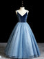 Shop For Cute Blue Ball Gowns Tulle Spagehtti Straps Sequins Flwoer Girl Dresses