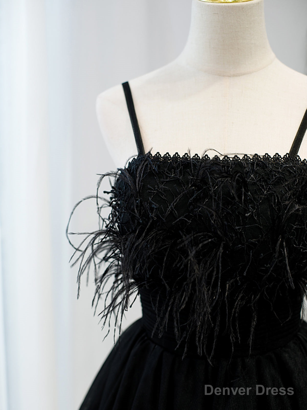 Short Back Prom Dress with Corset Back, Little Black Prom Homecoming Dresses