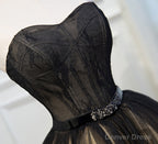 Short Black Lace Prom Dress, Little Black Lace Prom Homecoming Dresses