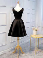 Short Black Prom Dress, Black Short Prom Homecoming Dresses