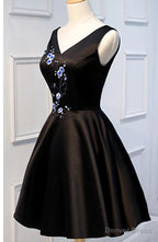 Short Black Prom Dress, Black Short Prom Homecoming Dresses