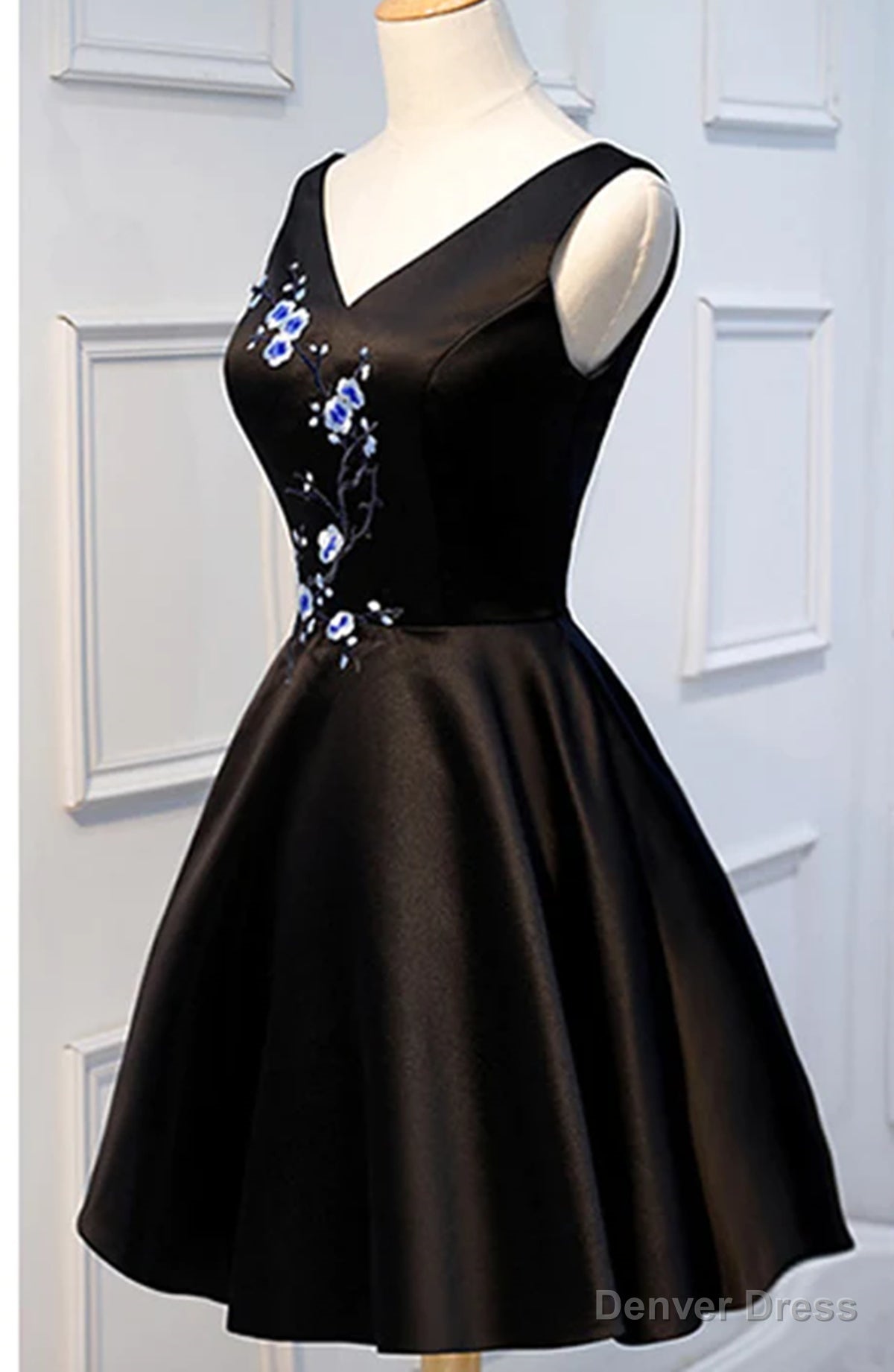 Short Black Prom Dress, Black Short Prom Homecoming Dresses