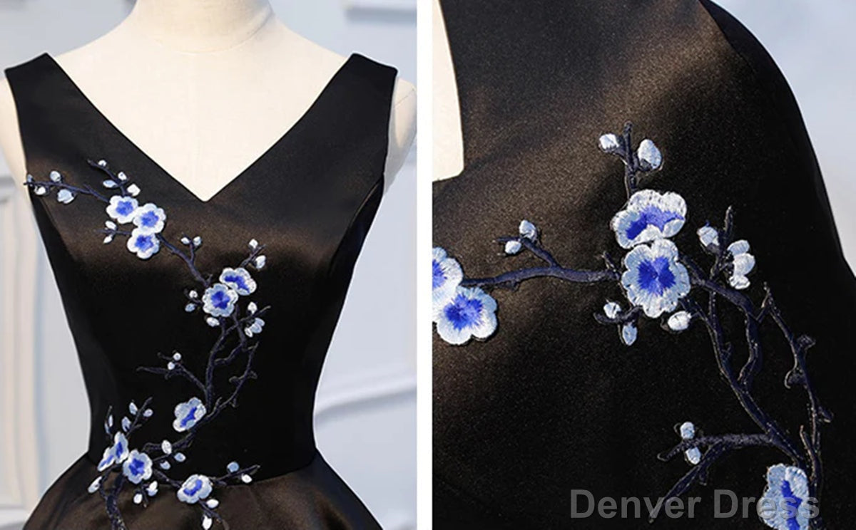 Short Black Prom Dress, Black Short Prom Homecoming Dresses