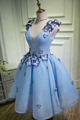 Short Blue Party Dress Homecoming Dress