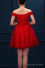 Short Burgundy Prom Dresses Sequin Lace
