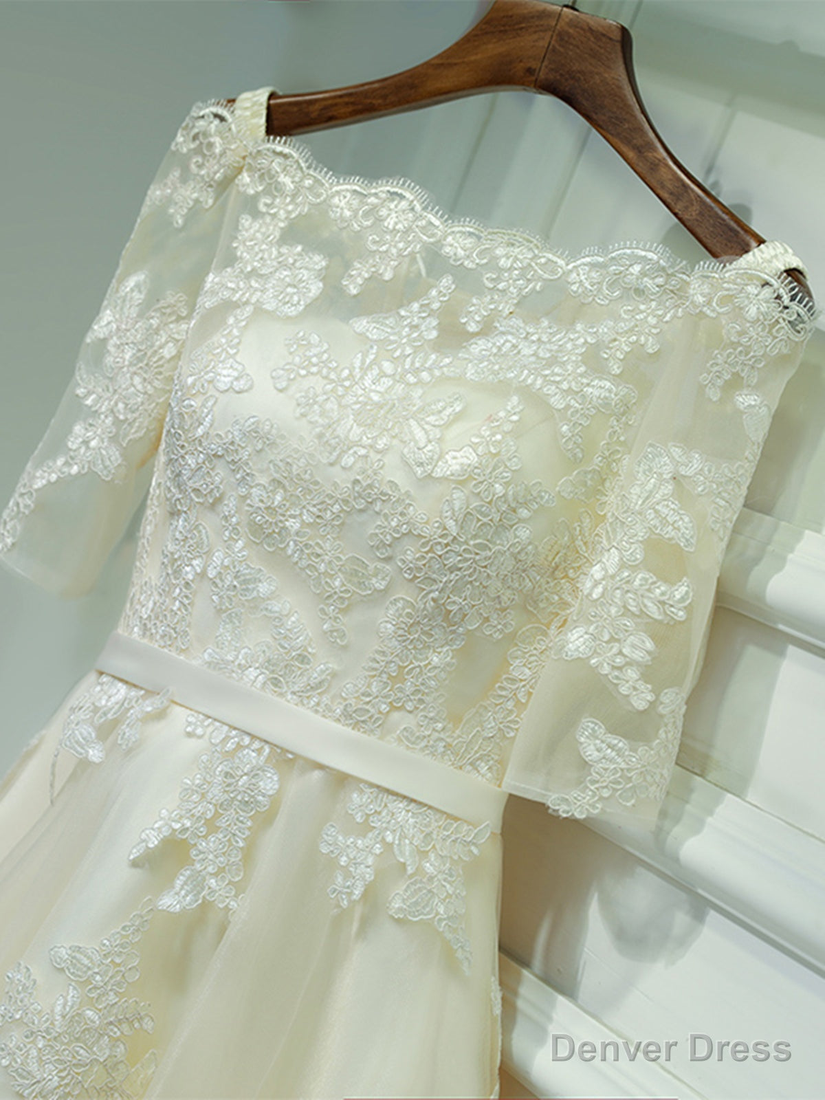 Short Champagne Lace Prom Dress, Short Champagne Lace Prom Homecoming Dresses