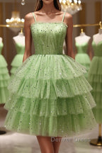 Short Green Prom Dress, Short Green Graduation Homecoming Dresses