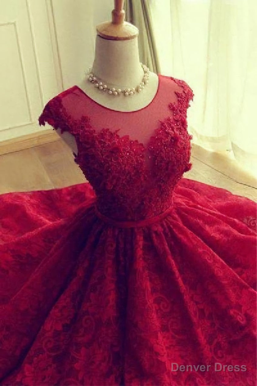 Short homecoming Dress, Lace Dress, Red Sexy Party Dress Secondary image