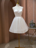 Short Light Champagne Prom Dress, Light Champagne Short Prom Homecoming Dresses