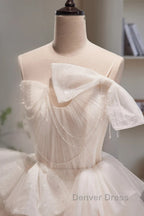 Short Light Champagne Tulle Prom Dress, Short Champagne Tulle Prom Homecoming Dresses