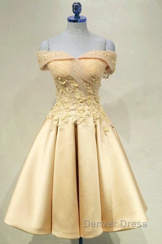 Short Off Shoulder Prom Homecoming Dresses Lace Embroidery