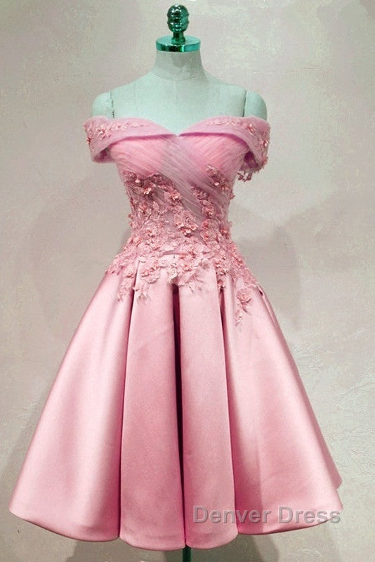 Short Off Shoulder Prom Homecoming Dresses Lace Embroidery