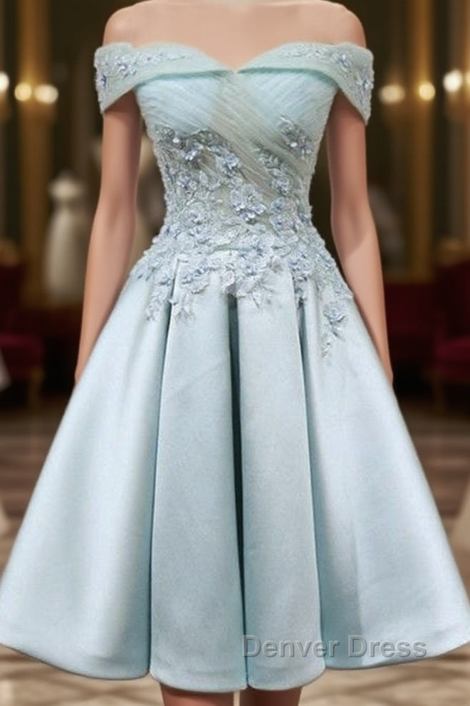 Short Off Shoulder Prom Homecoming Dresses Lace Embroidery Main image