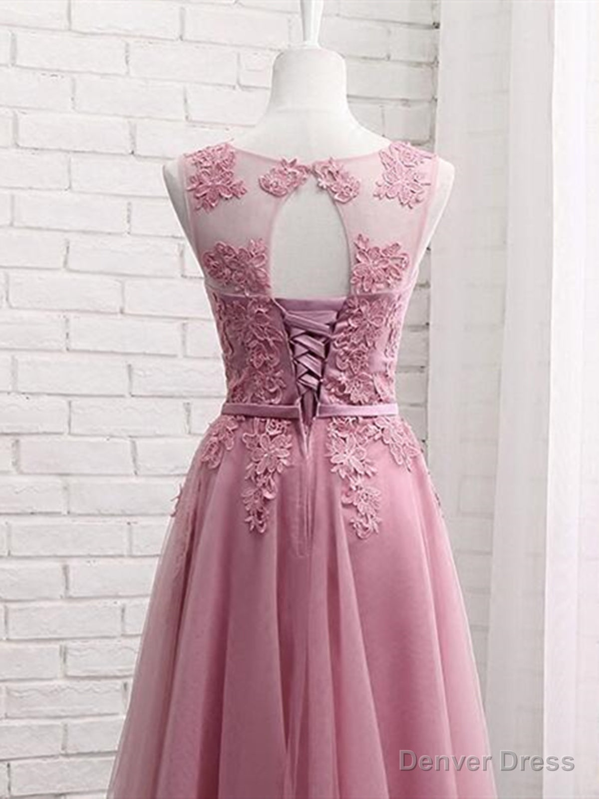 Short Pink Lace Prom Dress, Short Pink Lace Graduation Homecoming Dresses