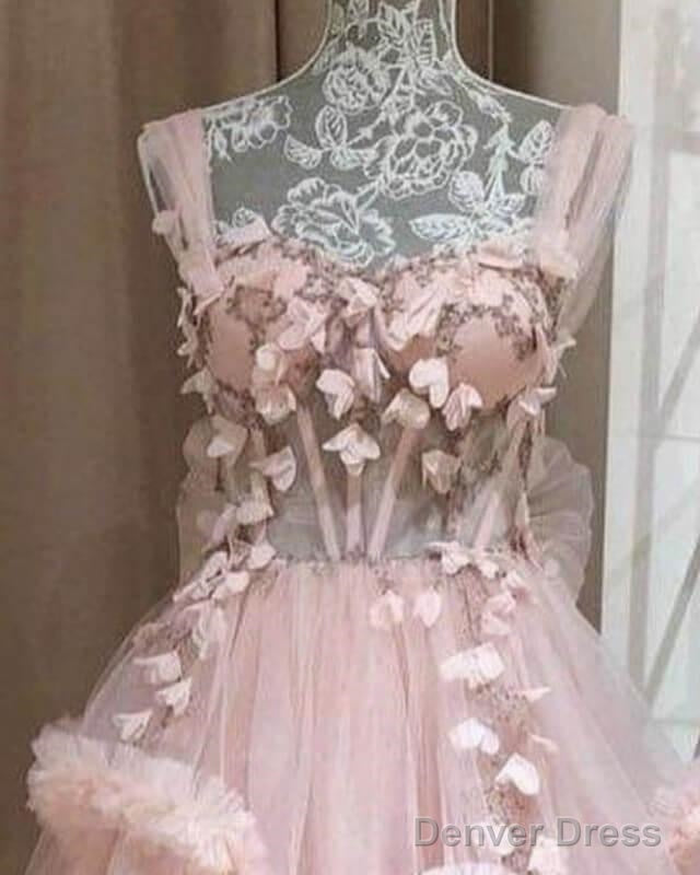 Short Pink Tulle Corset Dresses With Handmade Flowers Secondary image